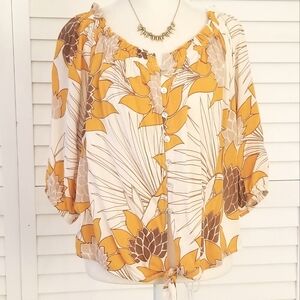 Ava Sky Oceana Top in Cream Palawan (L)